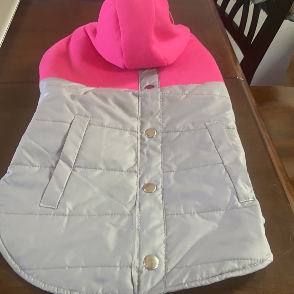 Dog coat Large Pink and Gray
